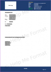 Letter Example - For Contractors - Letterhead design with basic fields to ensure letters consistent