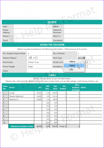 Form Example – For Contractors - With fill-in fields, checkboxes, drop-downs and automatic calculations