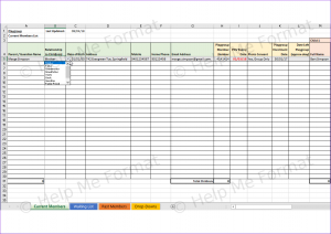 Excel Example - For Playgroup - Membership database with drop-downs and highlight when past expiry date